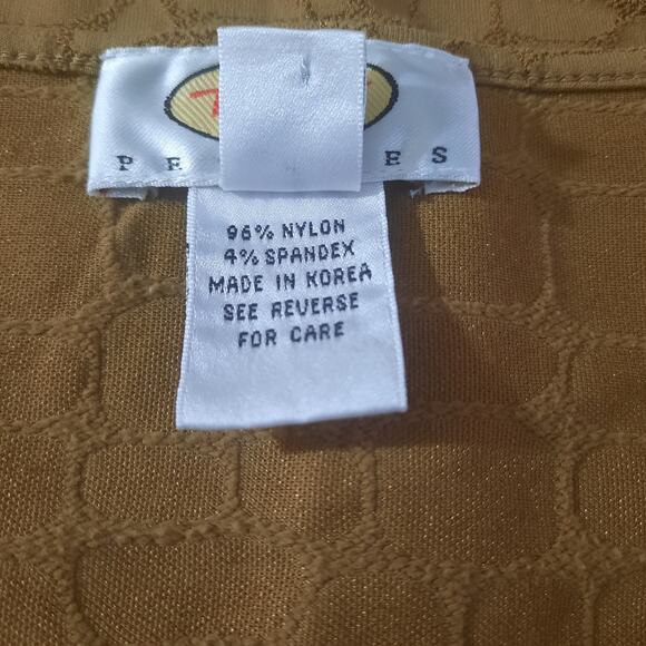 Talbots Petite Womens Tan Long Sleeve Reptile Pattern Straight Hem Top Size M - Picture 4 of 6